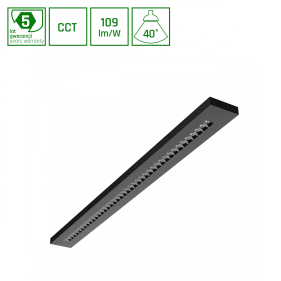 LED prisadené lineárne svietidlo čierne WLD PLANK 20W/30W/40W, 120cm, CCT Obrázok pre LED prisadené lineárne svietidlo čierne WLD PLANK 20W/30W/40W, 120cm, CCT