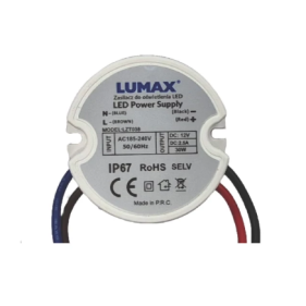 Vodeodolný napájací zdroj pre LED pásy do krabice 12V/30W DC IP67 Obrázok pre Vodeodolný napájací zdroj pre LED pásy do krabice 12V/30W DC IP67