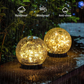 Záhradná LED solárna guľa DECOR fi:10cm Obrázok pre Záhradná LED solárna guľa DECOR fi:10cm