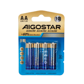 Sada 4ks alkalických batérií Aigostar AA LR6 1,5V Obrázok pre Sada 4ks alkalických batérií Aigostar AA LR6 1,5V