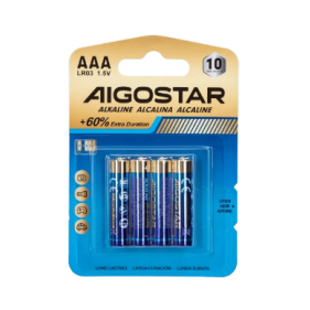 Sada 4ks alkalických batérií Aigostar AAA LR03 1,5V Obrázok pre Sada 4ks alkalických batérií Aigostar AAA LR03 1,5V