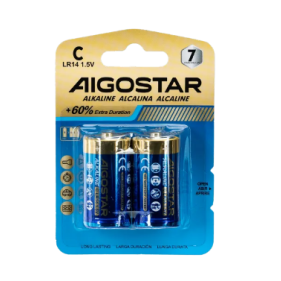 Sada 2ks alkalických batérií Aigostar LR14 (C) 1,5V Obrázok pre Sada 2ks alkalických batérií Aigostar LR14 (C) 1,5V