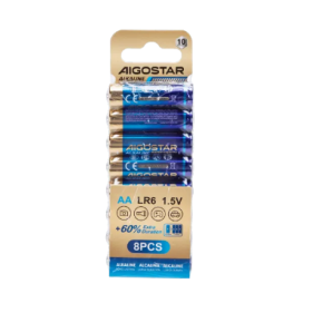 Sada 8ks alkalických batérií Aigostar AA LR6 1,5V Obrázok pre Sada 8ks alkalických batérií Aigostar AA LR6 1,5V