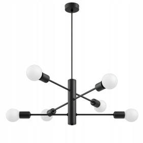 Závesný luster 6xE27/230V/Čierna Obrázok pre Závesný luster 6xE27/230V/Čierna