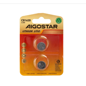 Sada 2ks lítiových batérií Aigostar CR1620 3V Obrázok pre Sada 2ks lítiových batérií Aigostar CR1620 3V