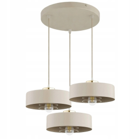 SISU ECRU Závesný luster 3xE27/230V/Cappuciino+Zlatá Obrázok pre SISU ECRU Závesný luster 3xE27/230V/Cappuciino+Zlatá