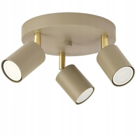 SPOTI Ecru Prisadený Luster 3xGU10/230V/Cappuccino+Zlatá Obrázok pre SPOTI Ecru Prisadený Luster 3xGU10/230V/Cappuccino+Zlatá