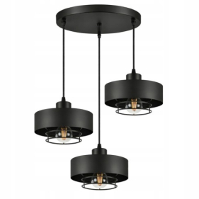 SISU BLACK Závesný luster 3xE27/230V/Čierna Obrázok pre SISU BLACK Závesný luster 3xE27/230V/Čierna