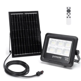 LED Reflektor 100W/1000lm IP65 Studená biela so solárnym panelom a diaľkovým ovládaním Obrázok pre LED Reflektor 100W/1000lm IP65 Studená biela so solárnym panelom a diaľkovým ovládaním