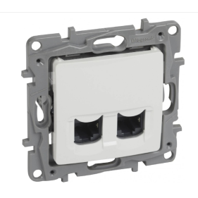 LEGRAND Niloe Dvojitá Dátová zásuvka 2xRJ45 kat. 6 FTP biela Obrázok pre LEGRAND Niloe Dvojitá Dátová zásuvka 2xRJ45 kat. 6 FTP biela