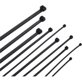 Obrázok pre Sťahovacie pásky, riteny 250x3,6mm, Čierne - 100kusov