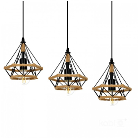 Závesný luster QUELL BOHO 3xE27/230V/Čierna Obrázok pre Závesný luster QUELL BOHO 3xE27/230V/Čierna