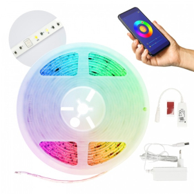 SMART KOMPLET RGB+CCT LED pás vodeodolný IP65 24W/1920lm, 5m + zásuvkový napájací zdroj 12V Obrázok pre SMART KOMPLET RGB+CCT LED pás vodeodolný IP65 24W/1920lm, 5m + zásuvkový napájací zdroj 12V