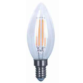 LED žiarovka FILUX E14 4W/410lm , svieca LED vlákno , teplá = 40W Obrázok pre LED žiarovka FILUX E14 4W/410lm , svieca LED vlákno , teplá = 40W