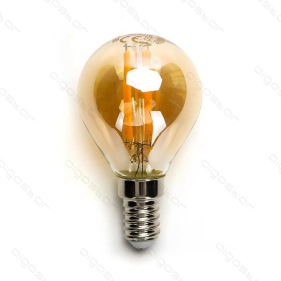 LED žiarovka E14 4W/420lm , glóbus G45 LED vlákno AMBER , Teplá biela Obrázok pre LED žiarovka E14 4W/420lm , glóbus G45 LED vlákno AMBER , Teplá biela
