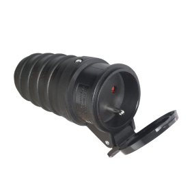 Kanlux Spojovacia zásuvka na kábel 2P+Z IP44 230V čierna Obrázok pre Kanlux Spojovacia zásuvka na kábel 2P+Z IP44 230V čierna