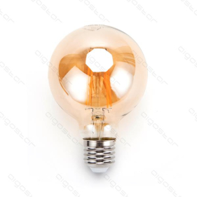 LED žiarovka E27 8W/650lm , G80 LED vlákno AMBER , Teplá biela Obrázok pre LED žiarovka E27 8W/650lm , G80 LED vlákno AMBER , Teplá biela