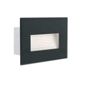 Kanlux Sklenené Schodové svietidlo GLASI - grafitové , 3W/140lm , 230V , IP44 , Neutrálna biela Obrázok pre Kanlux Sklenené Schodové svietidlo GLASI - grafitové , 3W/140lm , 230V , IP44 , Neutrálna biela