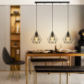 Závesný luster 3xE27/230V/Čierna Obrázok pre Závesný luster 3xE27/230V/Čierna