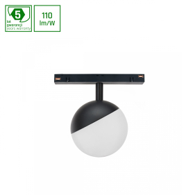Obrázok pre LED svietidlo GLOBE pre koľajnicový SYSTEM SHIFT čierne, 5W/550lm, Teplá biela