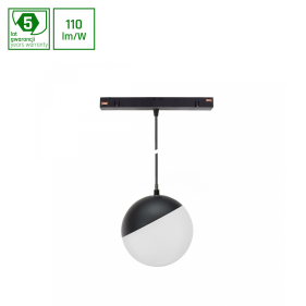 Obrázok pre LED svietidlo GLOBE P pre koľajnicový SYSTEM SHIFT čierne, 5W/550lm, Teplá biela