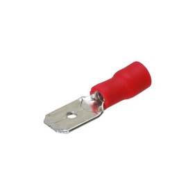 Poloizolovaný konektor 6,4mm samec, červený (0,5-1,5mm) Obrázok pre Poloizolovaný konektor 6,4mm samec, červený (0,5-1,5mm)