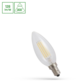 LED žiarovka E14 5,5W/700lm , svieca LED vlákno , Teplá biela Obrázok pre LED žiarovka E14 5,5W/700lm , svieca LED vlákno , Teplá biela