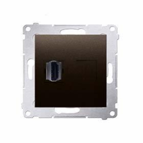 Kontakt Simon54 HDMI zásuvka hnedá matná Obrázok pre Kontakt Simon54 HDMI zásuvka hnedá matná
