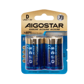 Sada 2ks alkalických batérií Aigostar LR20 D 1,5V Obrázok pre Sada 2ks alkalických batérií Aigostar LR20 D 1,5V