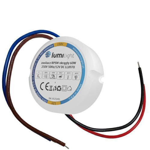 Obrázok pre Vodeodolný napájací zdroj pre LED pásy do krabice 60W 12VDC IP67
