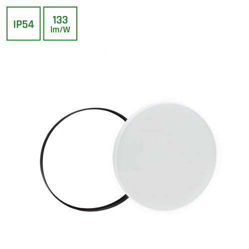 Obrázok pre Vodeodolný Led Ceiling kruhový biely/čierny NYMPHEA 40W/5300lm 485mm , IP54 , Teplá biela