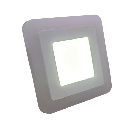 Obrázok pre Led Panel štvorcový modro biely 6+3W/480+240lm 143mm Studená biela s modrou svietiacou obrubou