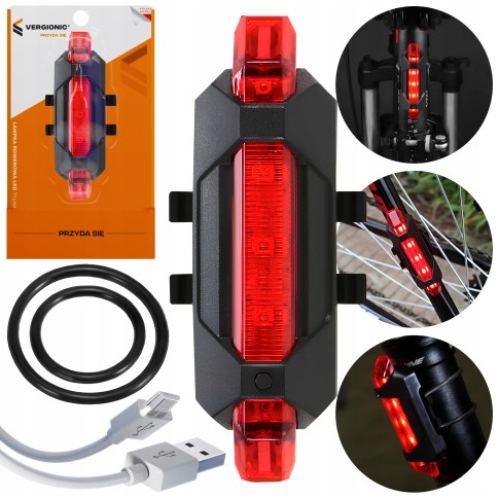 Obrázok pre Cyklo LED baterka zadná nabíjateľná 1W