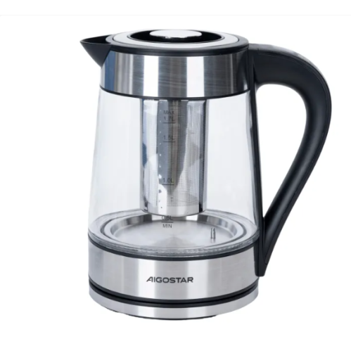 Obrázok pre Rýchlovarná kanvica s filtrom 1,7L , nerez,čierna - 2200W
