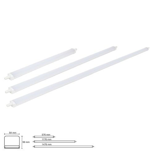 Obrázok pre Vodeodolné LED svietidlo LINEA S 30W/5550lm , IP65 , 60cm - Studená biela s možnosťou sériového zapojenia