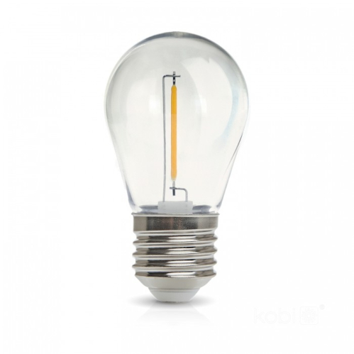 Obrázok pre LED žiarovka E27 1W/50lm , ST45 LED vlákno, Teplá biela