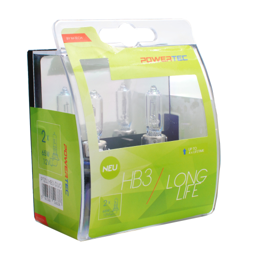 Obrázok pre Autožiarovky Long life HB3 12V 65W  DUO 2ks v balení Powertec