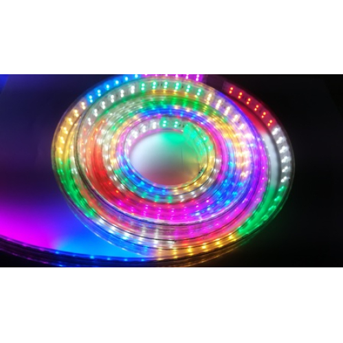 Obrázok pre KOMPLET farebný LED pás vodeodolný IP67 9,6w/m , 620lm/m - 5m , 230V + prívodný kábel s ovládaním programu