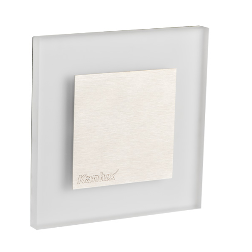 Obrázok pre Schodové svietidlo štvorcové KANLUX APUS MINI 0,8W/15lm , brúsené striebro , 12V DC , teplá biela