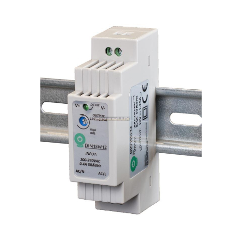 Obrázok pre Napájací zdroj na DIN lištu 15W/12V DC 1,25A