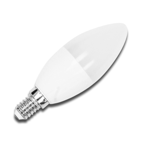 Obrázok pre LED žiarovka E14 6W/480lm , svieca C37 , Teplá biela