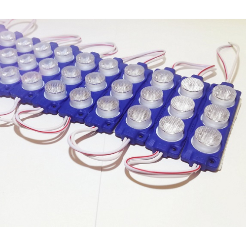 Obrázok pre LED Modul 3W/270lm , 12V , IP65 modrá , s 3xSMD LED a šošovkami