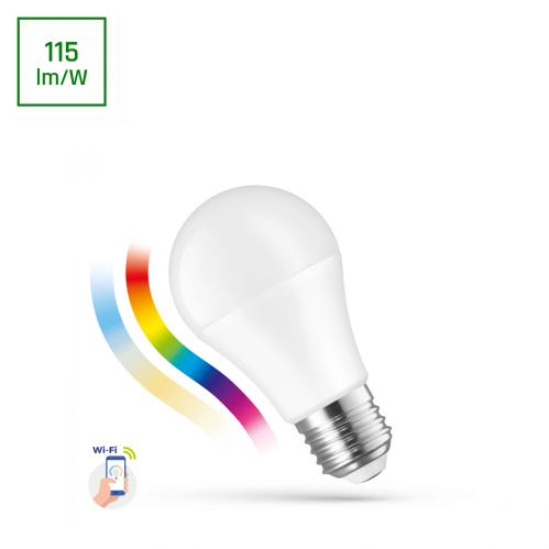 Obrázok pre SMART LED žiarovka E27 9W/850lm , klasik A60 , RGB+CCT