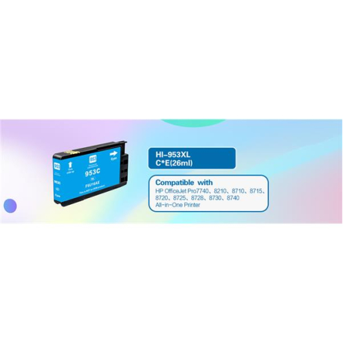 Obrázok pre 1x HP 953 XL CYAN - modrá 26ml - kompatibil- s čipom