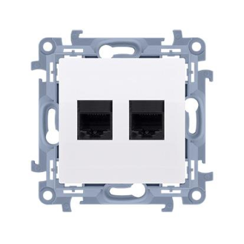 Obrázok pre Kontakt Simon10 Dvojitá Dátová zásuvka 2xRJ45Cat 5e 1921 biela