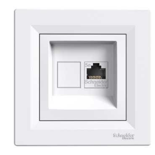 Obrázok pre SCHNEIDER Electric Dátová Zásuvka RJ45Cat 5e s rámčekom Asfora biela
