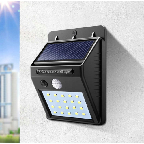 Obrázok pre Nástenné Solárne LED osvetlenie VENUS 2W/200lm , IP44 , so senzorom , 30LED , Studená