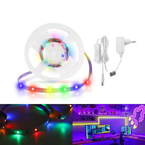 Obrázok pre KOMPLET LED pás prachuvzdorný IP20, 96RGBYled2835 - 3m + zásuvkový napájací zdroj 12V + vypínač