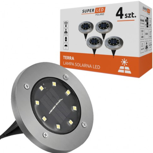 Obrázok pre Solárna LED záhradná lampa 50lm , IP44 , Studená biela , 4ks