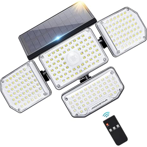 Obrázok pre Solárne LED osvetlenie 3,15W/430lm, IP65 , so senzorom pohybu a diaľkovým ovládaním , Studená biela